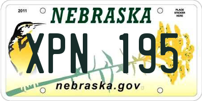 NE license plate XPN195