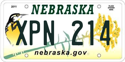 NE license plate XPN214
