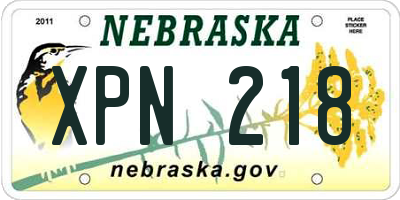 NE license plate XPN218