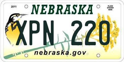 NE license plate XPN220