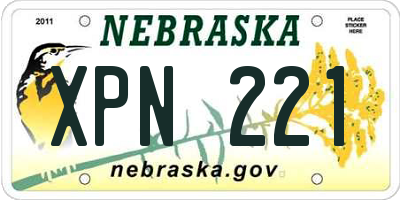 NE license plate XPN221