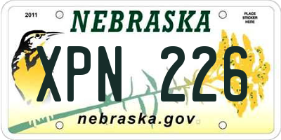 NE license plate XPN226