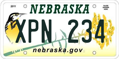 NE license plate XPN234