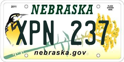 NE license plate XPN237