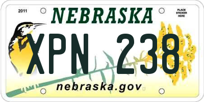 NE license plate XPN238