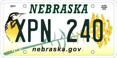 NE license plate XPN240
