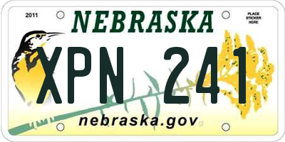 NE license plate XPN241