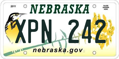 NE license plate XPN242