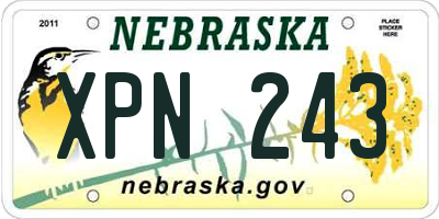 NE license plate XPN243