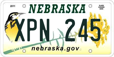NE license plate XPN245