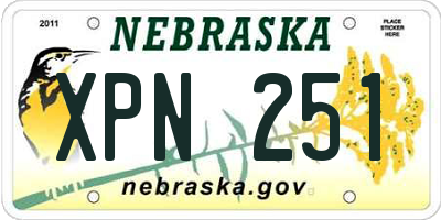 NE license plate XPN251