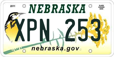 NE license plate XPN253