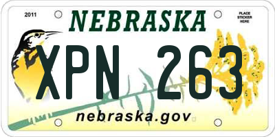 NE license plate XPN263