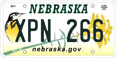 NE license plate XPN266