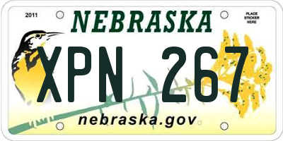 NE license plate XPN267