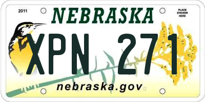 NE license plate XPN271