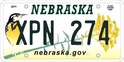NE license plate XPN274