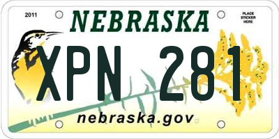 NE license plate XPN281