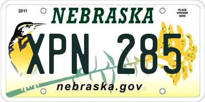 NE license plate XPN285