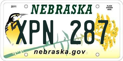 NE license plate XPN287