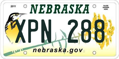 NE license plate XPN288