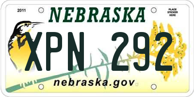 NE license plate XPN292
