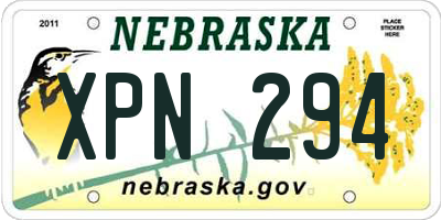 NE license plate XPN294