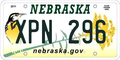 NE license plate XPN296