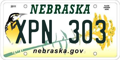 NE license plate XPN303