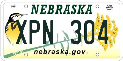 NE license plate XPN304