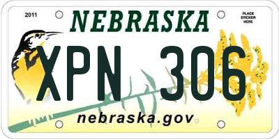 NE license plate XPN306