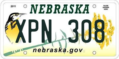 NE license plate XPN308