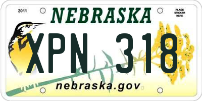 NE license plate XPN318