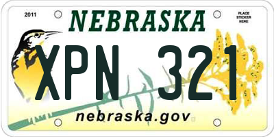 NE license plate XPN321
