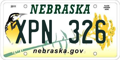NE license plate XPN326