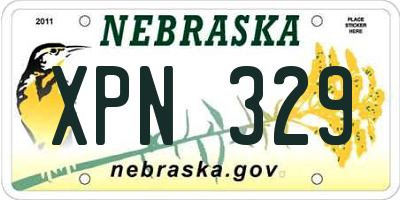 NE license plate XPN329
