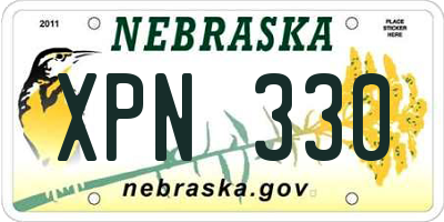 NE license plate XPN330