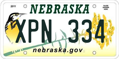 NE license plate XPN334