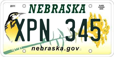 NE license plate XPN345