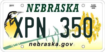 NE license plate XPN350