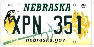 NE license plate XPN351