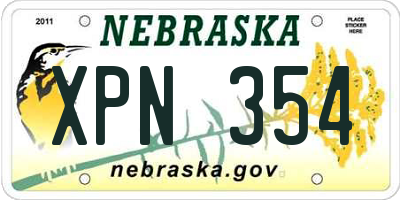 NE license plate XPN354