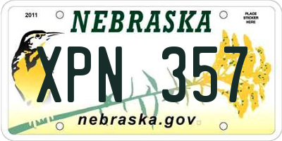 NE license plate XPN357