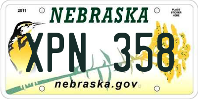 NE license plate XPN358