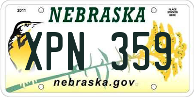 NE license plate XPN359