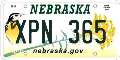 NE license plate XPN365