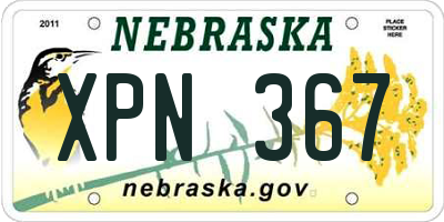 NE license plate XPN367