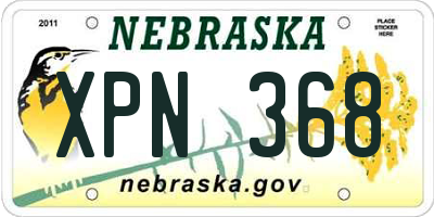 NE license plate XPN368