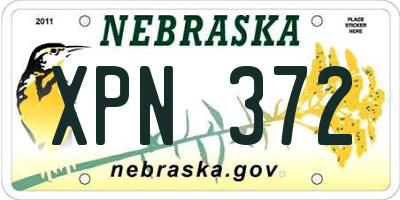 NE license plate XPN372