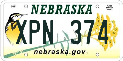 NE license plate XPN374